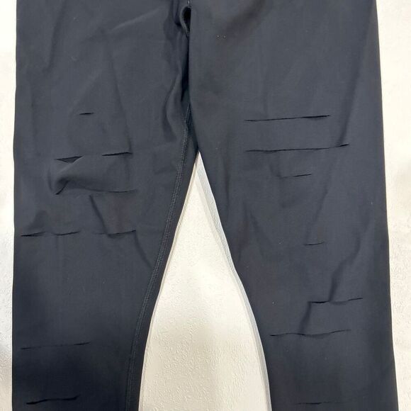 Alo Yoga High Waist Slash Leggings XS Black Cutout Detail - Picture 4 of 9
